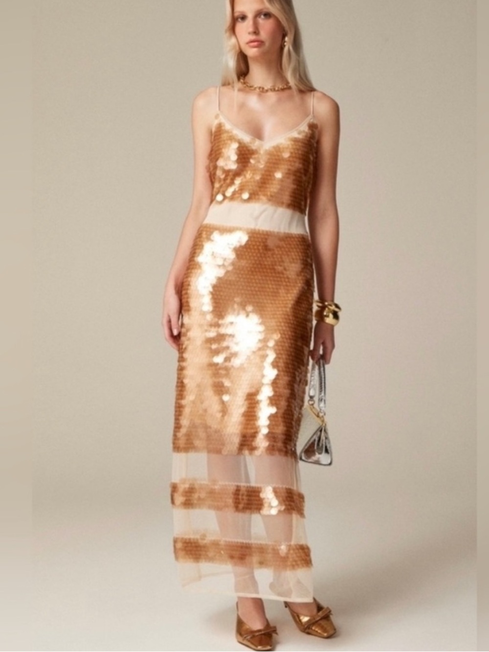 J Crew Sequin NWT tulle panel midi dress